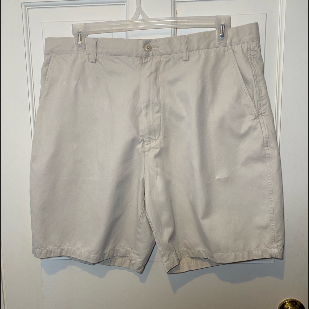 Saltaire Mens Silk Khaki Shorts SIZE 38